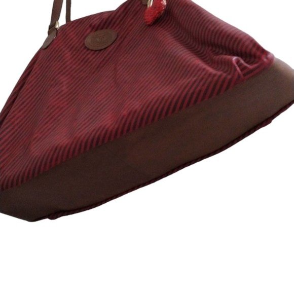 Rare Gucci Tote XL Shoulder Bag Brown Red Striped Vintage Limited Edition Glam - Picture 9 of 15